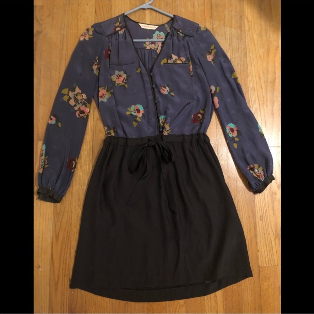 Rebecca Taylor Silk Dress w/Drawstring Belt Size 0 Worn Once! Perfect Condition!